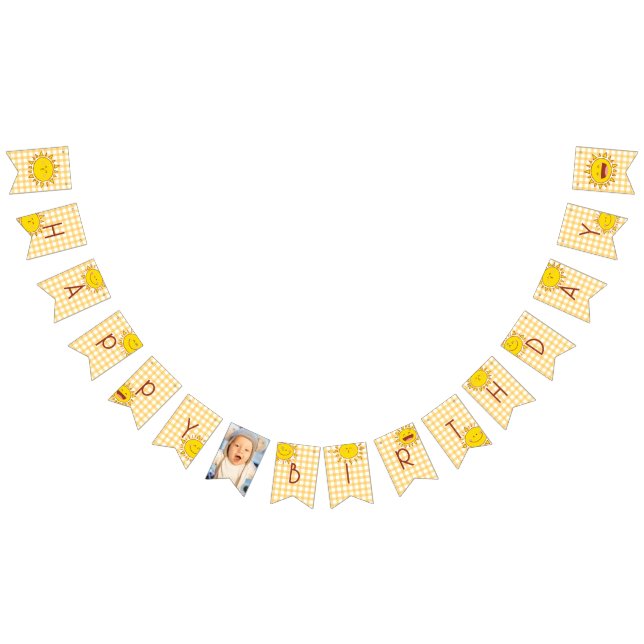 Cute Little Sunshine Kids Birthday Party Photo Bunting (All)
