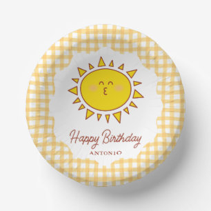 Cute Little Sunshine Kids Happy Birthday Party Paper Plate