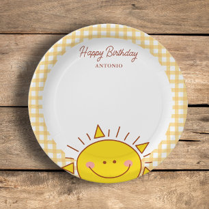 Cute Little Sunshine Kids Happy Birthday Party Paper Plate