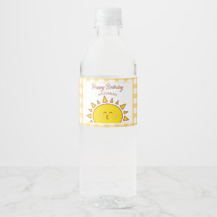 Cute Little Sunshine Kids Happy Birthday Party Water Bottle Label