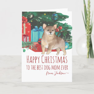 Cute Little Swedish Elkhound Puppy Christmas Holiday Card