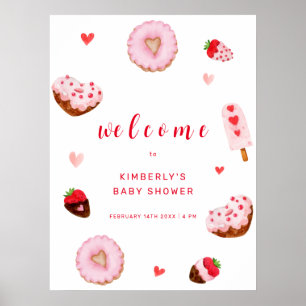 Cute Little Sweetheart Doughnuts Welcome Baby Show Poster
