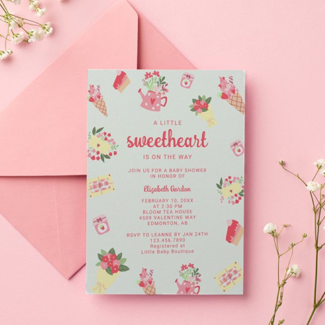 Cute Little Sweetheart on the Way Baby Shower Invitation (Creator Uploaded)