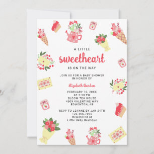 Cute Little Sweetheart on the Way Baby Shower Invitation