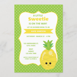 Cute Little Sweetie Pineapple Baby Shower Invitation