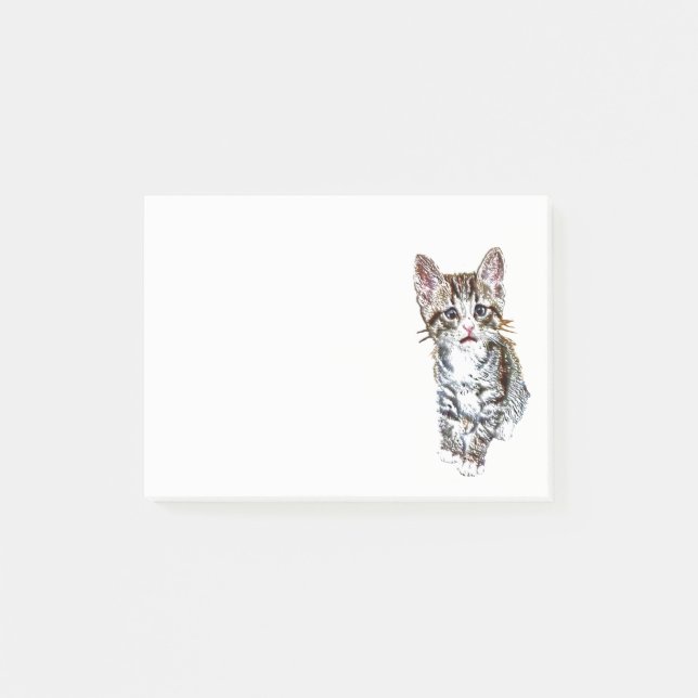 Cute Little Tabby Kitten for Cat Lovers Post-it Notes (Front)