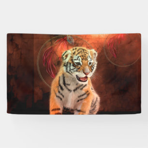 Cute little tiger baby banner