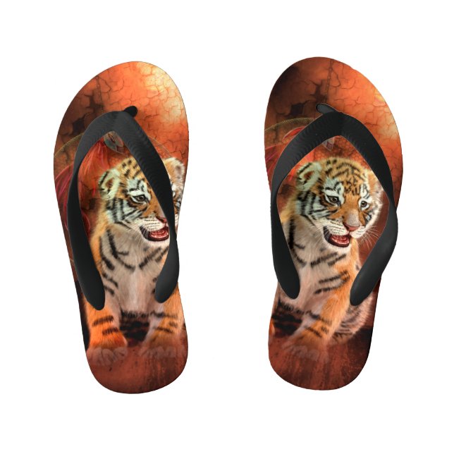 Cute little tiger baby kid's thongs (Footbed)