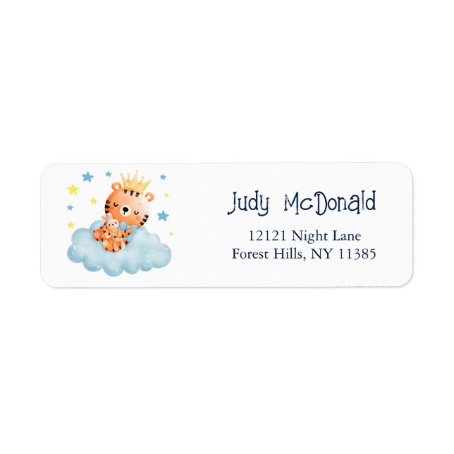 Cute Little Tiger Baby Shower  Return Address Label (Front)
