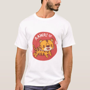 Cute Little Tiger Rawr Sakura Flowers T-Shirt