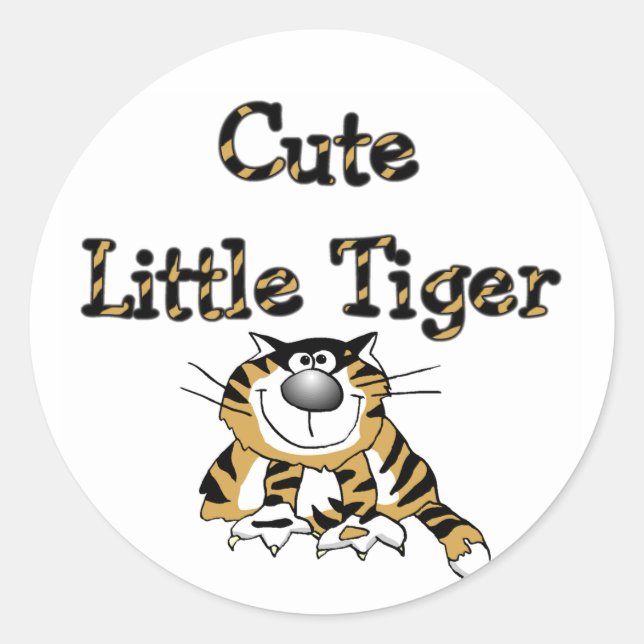Cute Little Tiger Tshirts and Gifts Classic Round Sticker (Front)