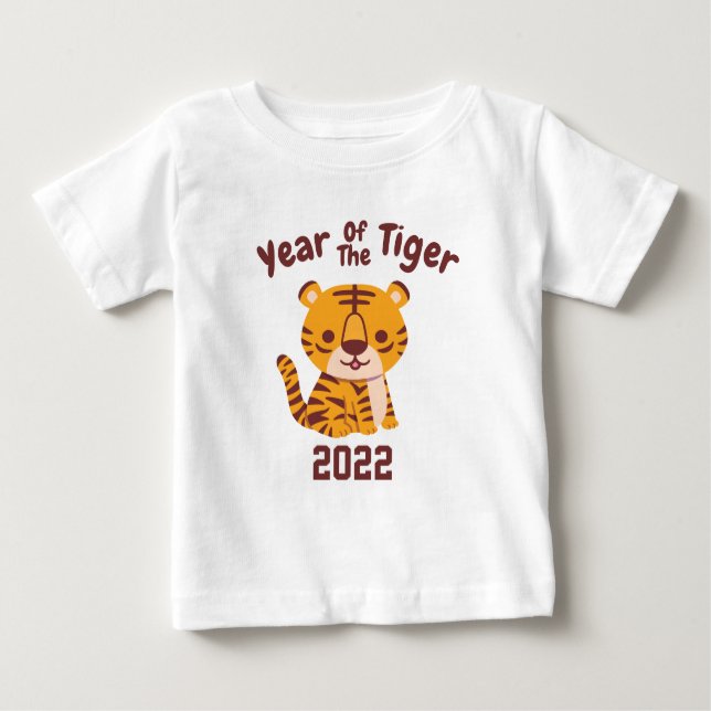 Cute Little Tiger, Year Of the Tiger Baby T-Shirt (Front)