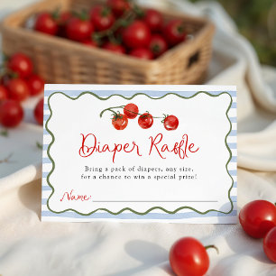 Cute Little Tomato Baby Shower Diaper Raffle Enclosure Card