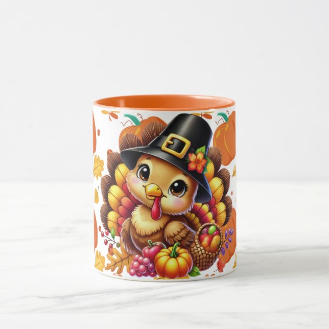 cute little turkry 3 mug (Center)