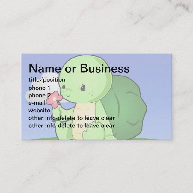 Cute Little Turtle Business Card (Front)