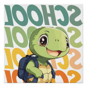 cute little turtle gift idea for back to school poster