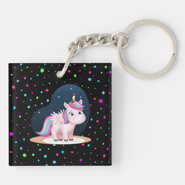 Cute Little Unicorn Key Ring (Back)