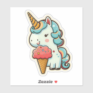 Cute little Unicorn with Ice Cream Pastel colors