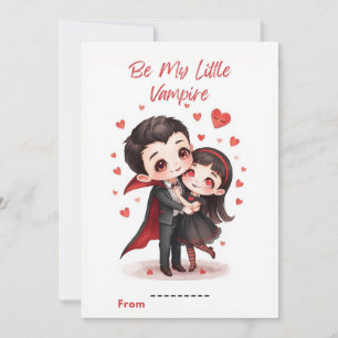 Cute Little Vampire Couple Valentine Card
