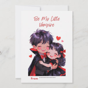 Cute Little Vampire Couple Valentine Card