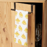 Cute Little Watercolor Chickens Pattern Tea Towel<br><div class="desc">Adorable baby chicks in different poses in repeat pattern.</div>