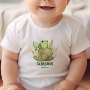 Cute Little Watercolor Frog Personalised  Baby Bodysuit