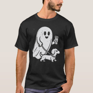 Cute Little Weenie Dog Dachshund Halloween Ghost C T-Shirt
