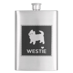 Cute Little Westie - West Highland Terrier Hip Flask