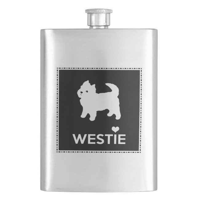 Cute Little Westie - West Highland Terrier Hip Flask (Front)