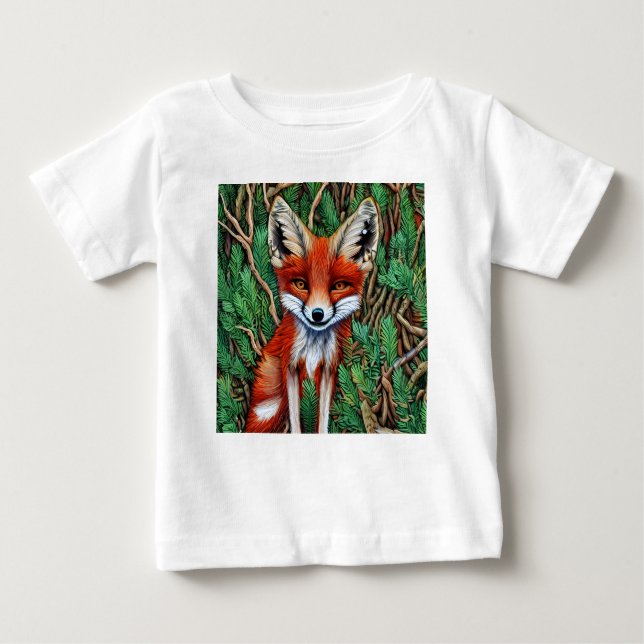 Cute Little wilderness Fox Baby T-Shirt (Front)