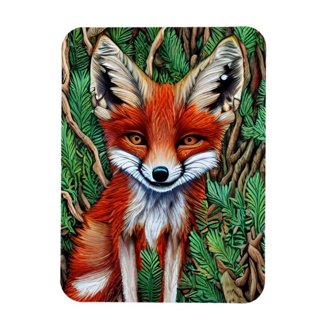 Cute Little wilderness Fox Magnet (Vertical)