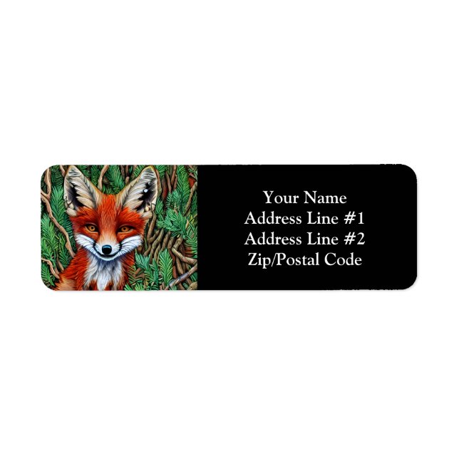 Cute Little wilderness Fox Return Address Label (Front)