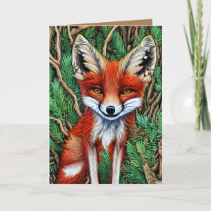Cute Little wilderness Fox Thank You Card