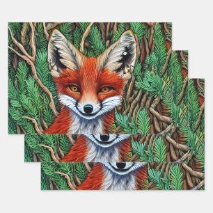 Cute Little wilderness Fox Wrapping Paper Sheet