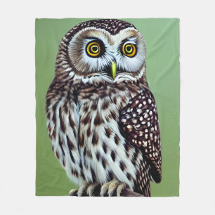 Cute Little Wilderness Woodland Owl Fleece Blanket
