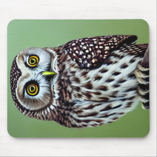 Cute Little Wilderness Woodland Owl Mouse Pad