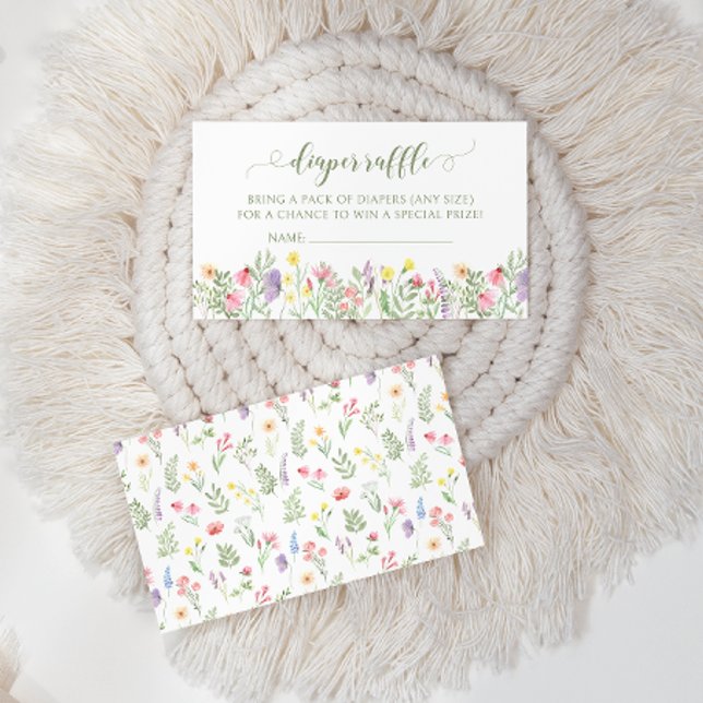 Cute Little wildflower baby girl diaper raffle Enclosure Card (Creator Uploaded)
