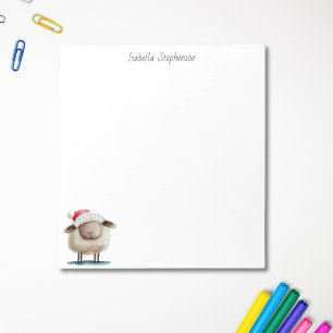 Cute Little Winter Sheep Personalised Name Notepad
