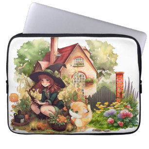 Cute Little Witch And Fox Electronics Bag