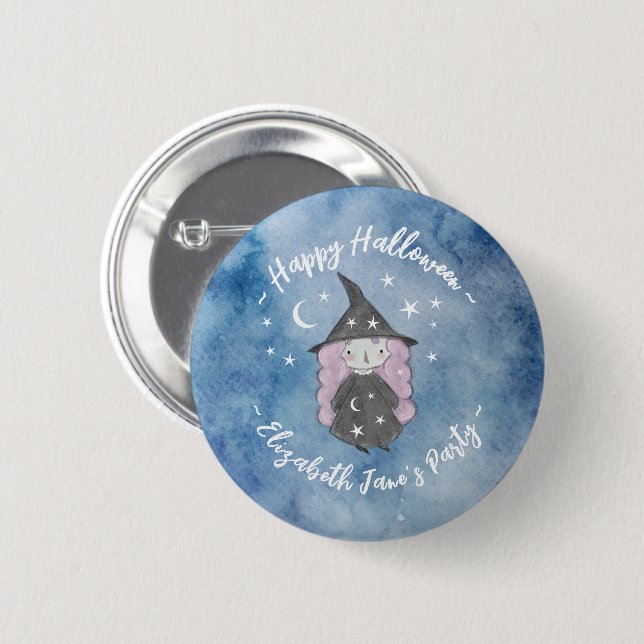 Cute Little Witch Children's Halloween Party Favou 6 Cm Round Badge (Front & Back)