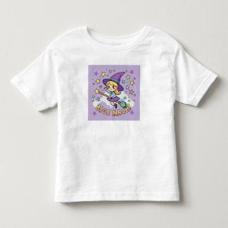 Cute Little Witch Flying on Broom Halloween Vector Toddler T-Shirt
