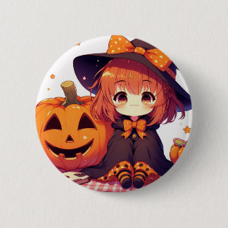 Cute little witch for Halloween 6 Cm Round Badge