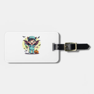 Cute little witch nurse Halloween Premium T-Shirt Luggage Tag
