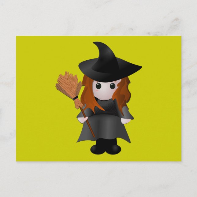 Cute Little Witch Postcard (Front)
