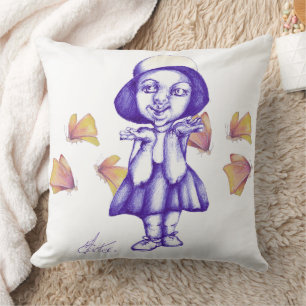 Cute little witty girl  cushion