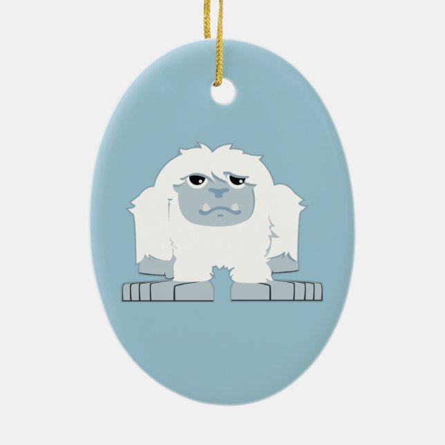 Cute little Yeti Ceramic Ornament (Back)