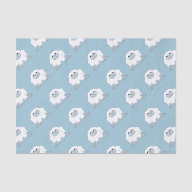 Cute Little Yeti Tissue Paper (Front)