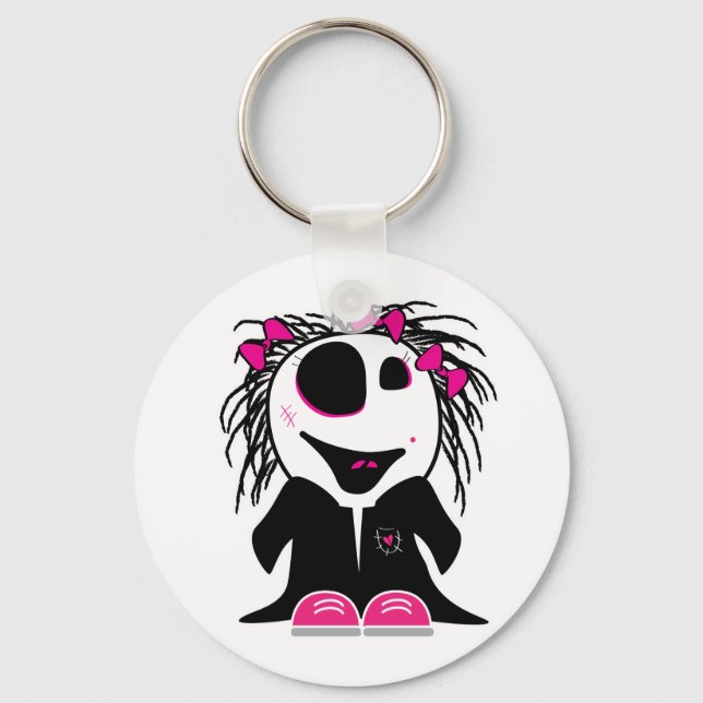 cute little zombie girly key ring (Front)
