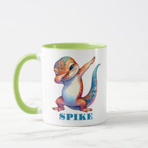 Cute Lizard Dabbing Orange Blue Green Mug