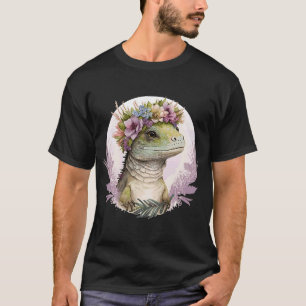Cute Lizard Flower Crown Lizard T-Shirt